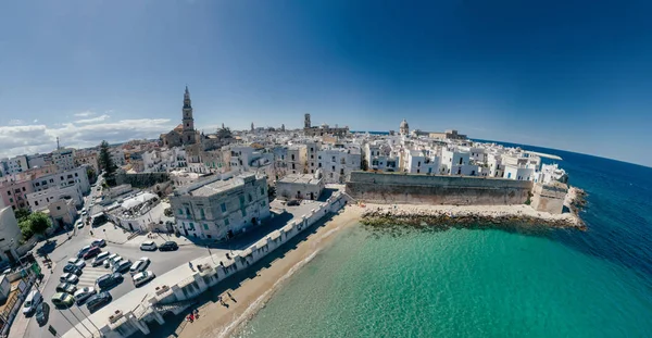 Monopoli Apulien stad nära havet kusten blå i Italien Drone 360 vr — Stockfoto