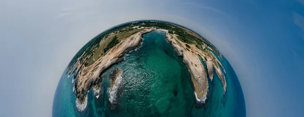 Apúlia Itália azul Mar verão Litoral Drone 360 vr — Fotografia de Stock