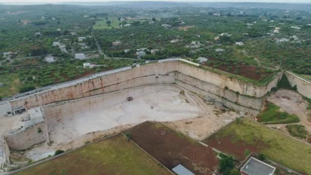 Piedra y arena Cantera Cava Italia Vuelo con drones — Vídeo de stock