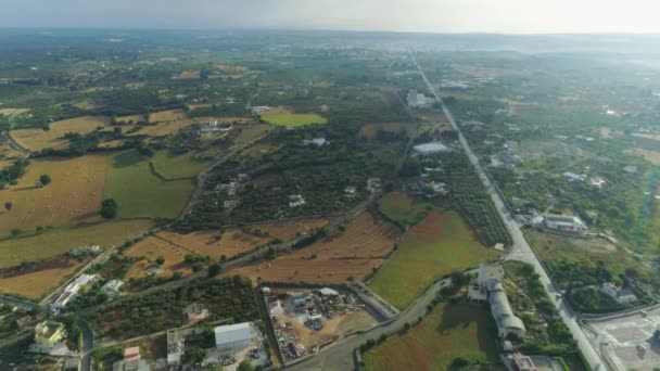 Farmer fields in Italy Drone flight 4k — Stock Video