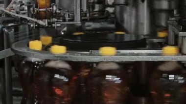 Üretim fabrikası konveyör suyu ile plastik şişe