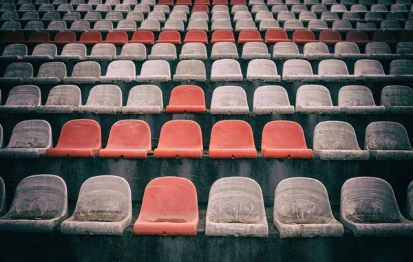 Vintage Stadium Chairs old time not used with dust red and white colors