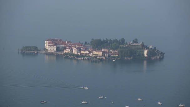 Lake Como Talya Tarihi Binalar Dalgalar Yatlar Sunrise — Stok video