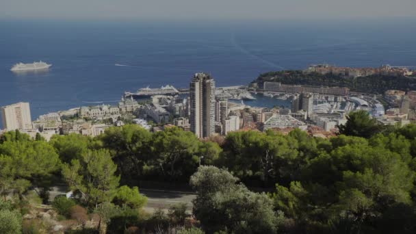 Monaco şehir şehir Monte Carlo yaz günü hızlandırılmış — Stok video