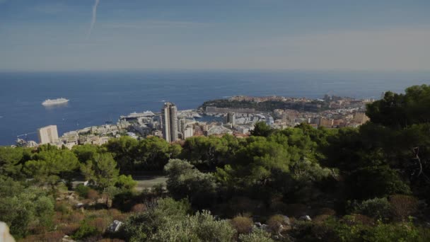Monaco şehir şehir Monte Carlo yaz günü hızlandırılmış — Stok video