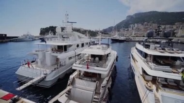 Güneşli Monaco Şehir Monte Carlo Şehir Monte Carlo sokak Yatlar