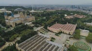 İspanya Barcelona şehir Drone uçuş tarihi merkezi yaz çatıları