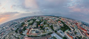 Münih şehir hava dron 360 vr sanal gerçeklik panorama