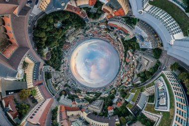 Münih şehir hava dron 360 vr sanal gerçeklik panorama