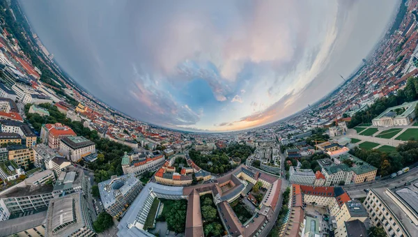 Munich city vzduch dron 360 vr virtuální realita panorama — Stock fotografie