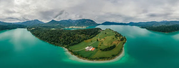 Alemanha Baviera Lago Natureza ar drone 360 vr realidade virtual panorama — Fotografia de Stock