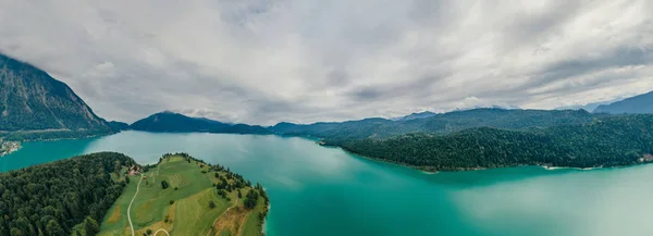 Alemanha Baviera Lago Natureza ar drone 360 vr realidade virtual panorama — Fotografia de Stock