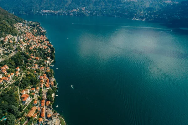 Itália Como Lake Drone Air drone verão foto — Fotografia de Stock