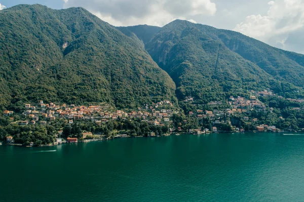 Itália Como Lake Drone Air drone verão foto — Fotografia de Stock