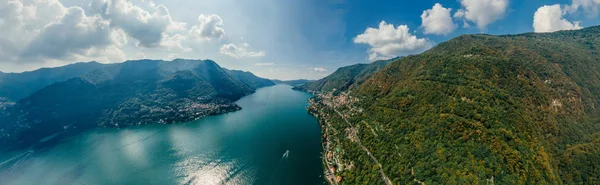 İtalya Como Gölü dron hava 360 vr sanal gerçeklik dron panorama