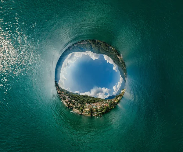 Itália Como Lake Drone Air 360 vr realidade virtual panorama drone — Fotografia de Stock