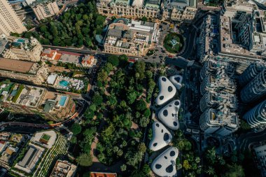 Monaco Monte-Carlo Şehir riviera dron yaz fotoğraf