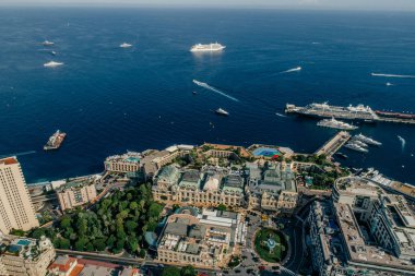 Bağlantı noktası Monaco Monte-Carlo Şehir riviera dron yaz fotoğraf Yatlar