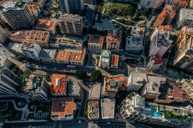 Monaco Monte-Carlo Şehir riviera dron yaz fotoğraf