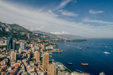 Bağlantı noktası Monaco Monte-Carlo Şehir riviera dron yaz fotoğraf Yatlar