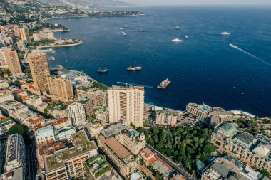 Bağlantı noktası Monaco Monte-Carlo Şehir riviera dron yaz fotoğraf Yatlar