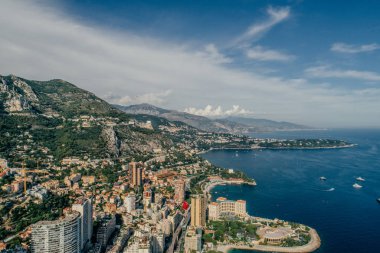 Bağlantı noktası Monaco Monte-Carlo Şehir riviera dron yaz fotoğraf Yatlar