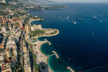 Bağlantı noktası Monaco Monte-Carlo Şehir riviera dron yaz fotoğraf Yatlar