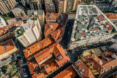 Monaco Monte-Carlo Şehir riviera dron yaz fotoğraf