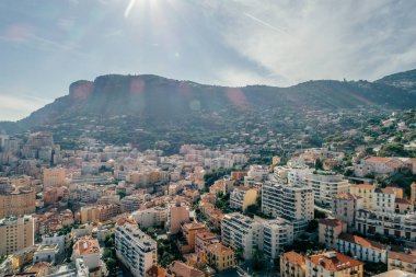 Monaco Monte-Carlo Şehir riviera dron yaz fotoğraf