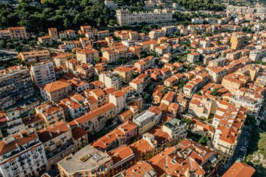 Monaco Monte-Carlo Şehir riviera dron yaz fotoğraf