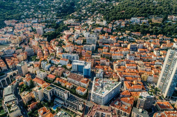 Monaco Monte Carlo ciudad riviera Drone foto de verano —  Fotos de Stock