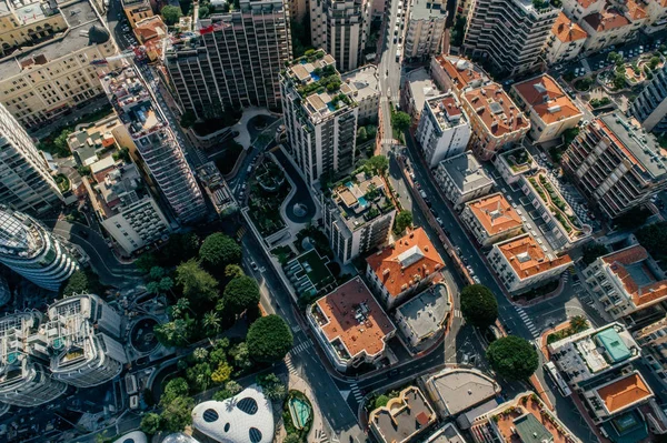 Skyscrapers in Monaco Monte-Carlo city riviera Drone summer photo — Stock Photo, Image