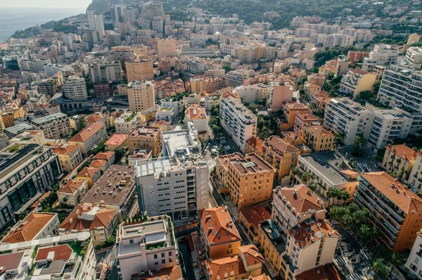 Monaco Monte Carlo ciudad riviera Drone foto de verano —  Fotos de Stock