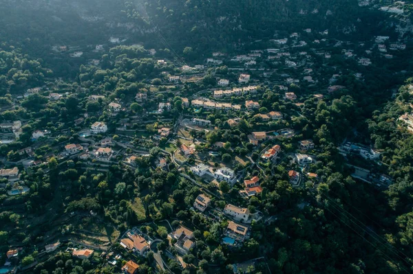 Dağları Monaco Monte-Carlo Şehir riviera dron yaz fotoğraf — Stok fotoğraf