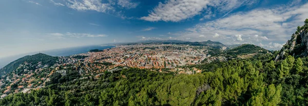 Niza ciudad en el sur de Francia en la costa azul drone Air 360 vr realidad virtual drone panorama — Foto de Stock