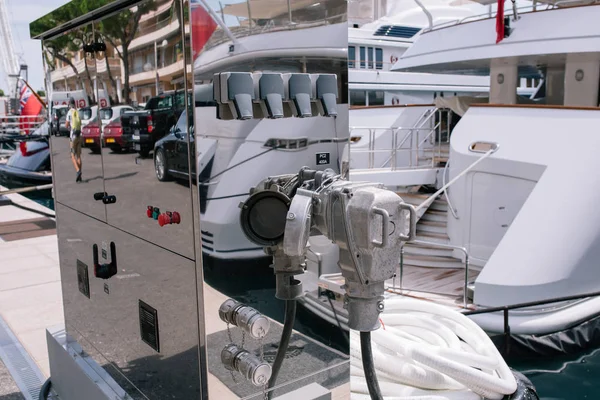 Yachten und schiffe im hafen von monaco im sommer solar europa — Stockfoto