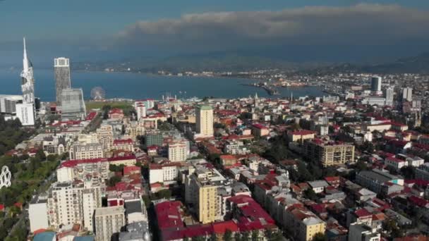 A város Batumi, Georgia, a Fekete-tenger nyáron tájak — Stock videók