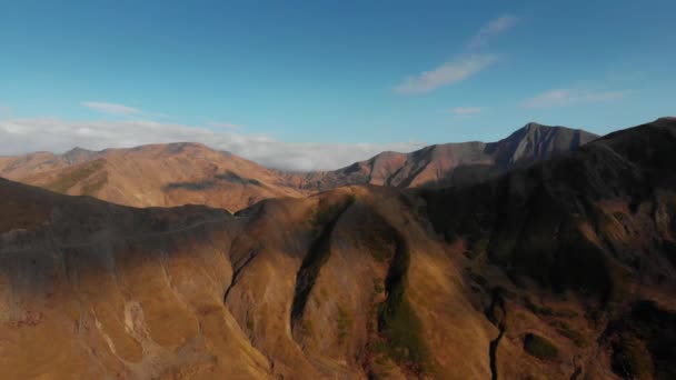 日落在秋天山山脊并且峡谷佐治亚自然 — 图库视频影像