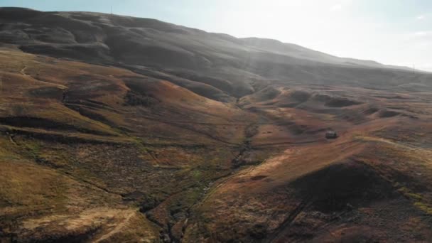 Sandy πεδία και πηλό στέπες και τα βουνά στη γεωργία — Αρχείο Βίντεο