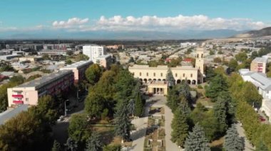 Gori şehir Georgia Stalins vatan 4k drone uçuş