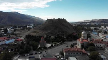 Gori şehir Georgia Stalins vatan 4k drone uçuş
