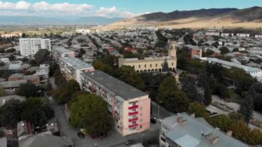 Gori şehir Georgia Stalins vatan 4k drone uçuş
