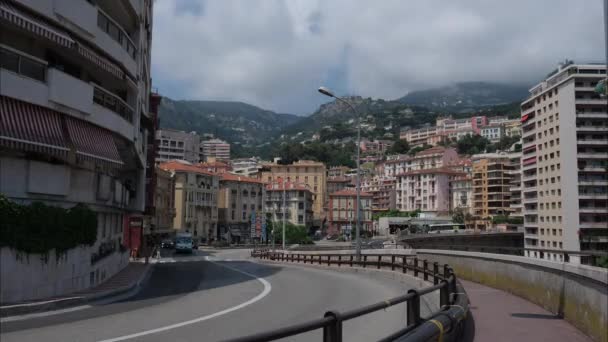 Monaco City Monte Carlo Town bilar Road Time-lapse — Stockvideo