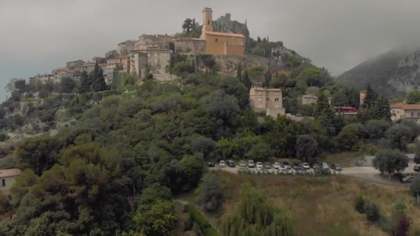 Èze κάστρο στη Γαλλία κοντά σε πτήση Monaco drode 4K — Αρχείο Βίντεο