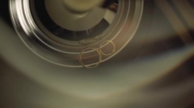 Altın Alyans makro closeup lensflare ateş diamon Mücevher