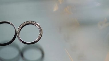 Altın Alyans makro closeup lensflare ateş diamon Mücevher