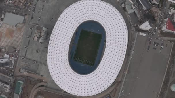 Olympisch stadion in Kiev stad Oekraïne 4k Drone vlucht — Stockvideo