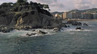 Lloret de Mar Akdeniz 'de yazın İspanya' da İnsansız Hava Aracı