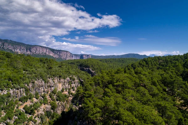 Aerial Photo Mountains Clear Blue Sky — Stock Photo, Image