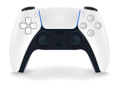 Türkiye - 11 Haziran 2020. Sony 'den yeni bir ürünün sunumu, kablosuz beyaz PlayStation 5 oyun platformu beyaz arka plan, oyun konsolu, dokunsal geribildirim, adaptif yayın düğmeleri ve 3D ses